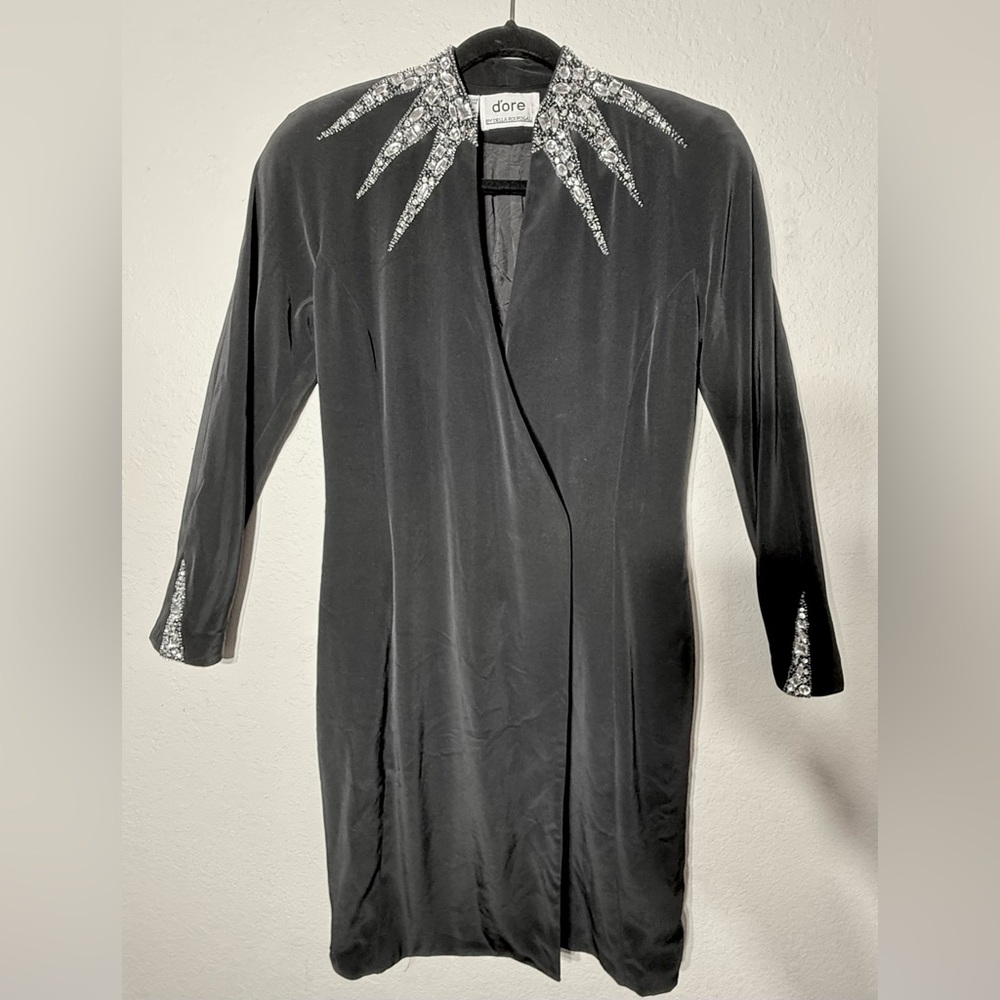 d’ore Della by Della Roufogali Vintage Black Dress with beautiful jewel accents